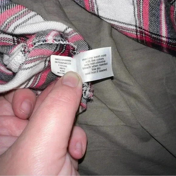 EUC Lane Bryant Flannel Shirt Dress Size 18 Tunic Plaid Knotted Front High Low - Picture 5 of 6